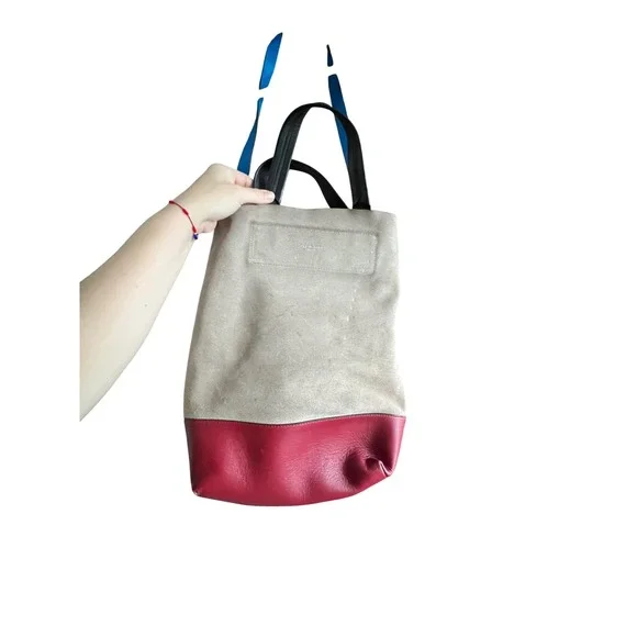 Rag & Bone Walker Convertible Tote‎ Bag Suede Leather Red Bottom
