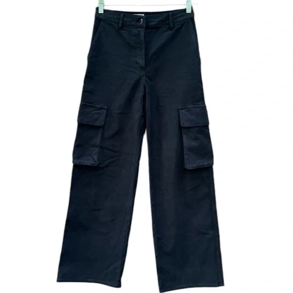 Aritzia Wilfred Utility Cargo Free Pants Women 2 Black Brennan Cotton Streetwear