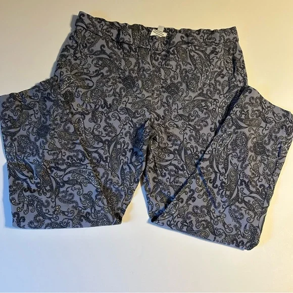 Jules & Leopold Womens Pants‎ Size XL Paisley Print Pull-on Cropped Comfy Resort