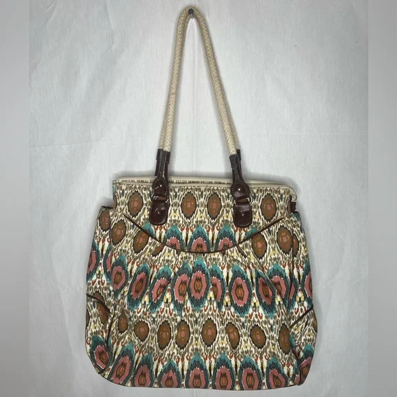 Vintage Jaclyn‎ Smith Multicolor Patterned Tote