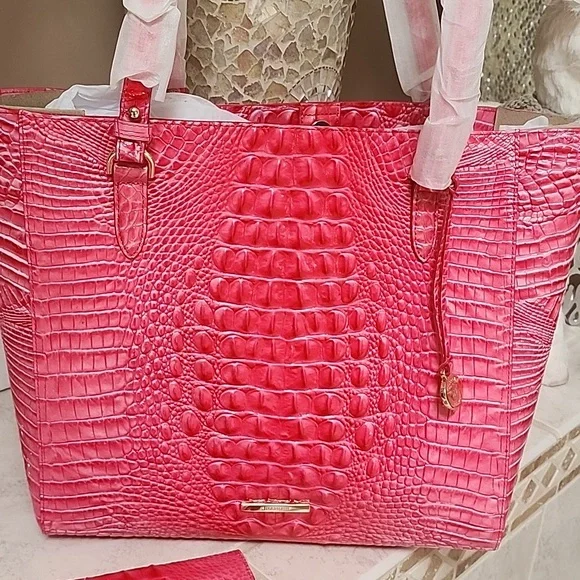 🛍🩷 BRAHMIN APRIL PINK COSMO TOTE & VERONICA WALLET 🩷🛍