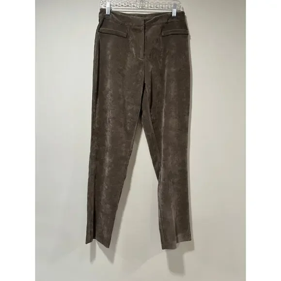 Robert Kitchen Velour Mini Corduroy Pants w Stretch Straight Fit Size 6 JL