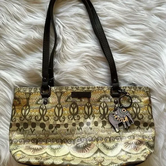 Sakroots Elephant Neutral Metro Boho Tote