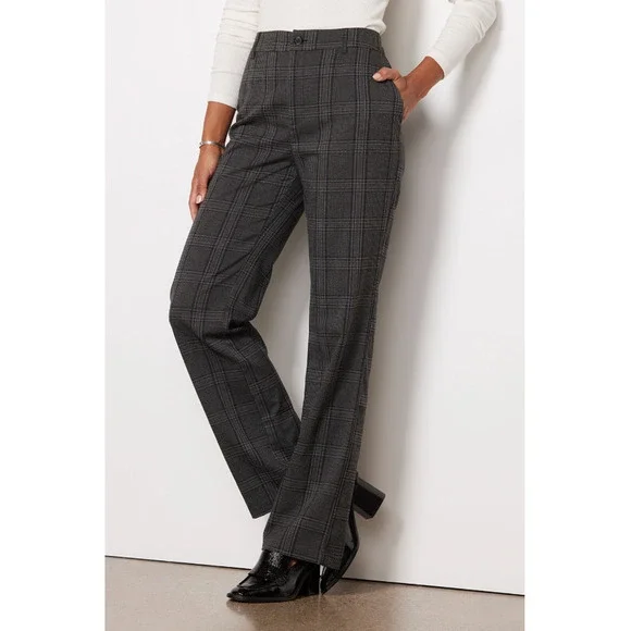 SANCTUARY NWT Evereve Chcarcoal Plaid Soho Trouser Pant // 28