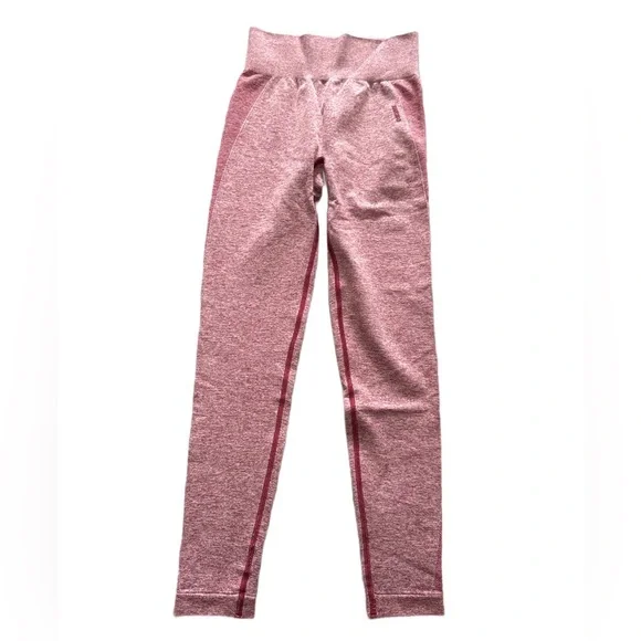 Gymshark Waist Spellout Seamless Legging Heathered Red Small