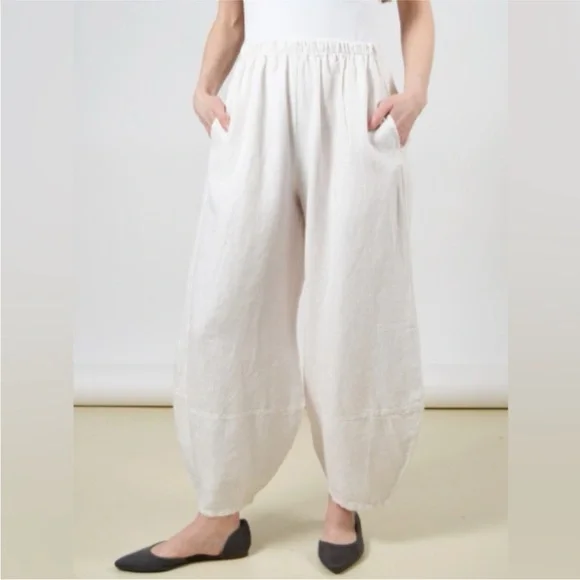 Bryn Walker Light Linen White Oliver Pant Wide‎ Leg Women’s Sz XL