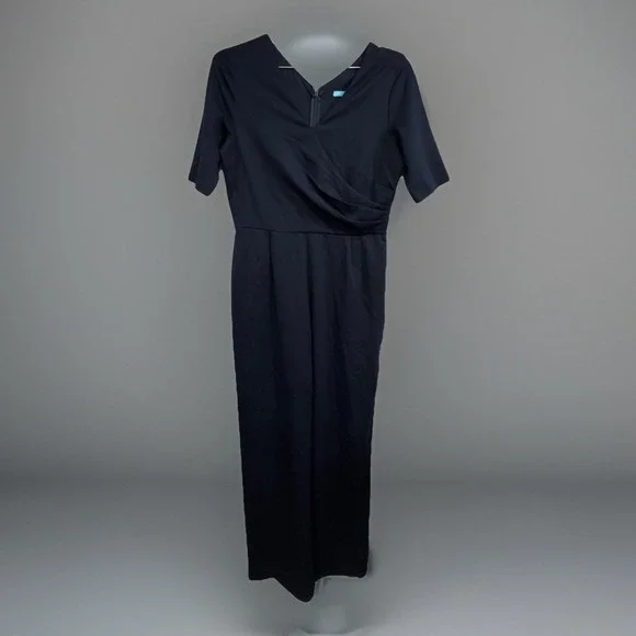 J.McLaughlin Nicole Jumpsuit Navy Blue V-Neck Wrap Front Short Sleeve Small NEW