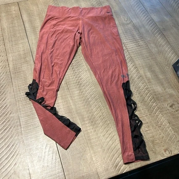 Victoria's Secret PINK Yoga Criss Cross Mesh Leggings Size Medium