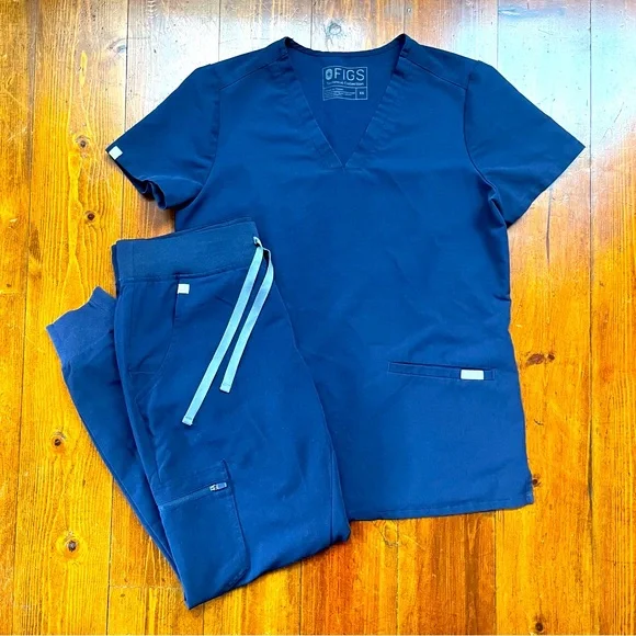 FIGS XS/SP NAVY BLUE SCRUBS SET