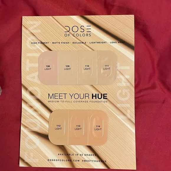 Dose of Colors foundation- Light Shades Sheet
