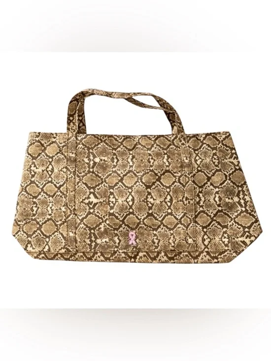 Dana Buchanan Breast Cancer Awareness Snakeskin Print Canvas‎ Tote