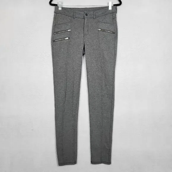Athleta Cargo Pants Womens 6 Gray Zip Pocket Slim Ankle Stretch Moto Fall 16