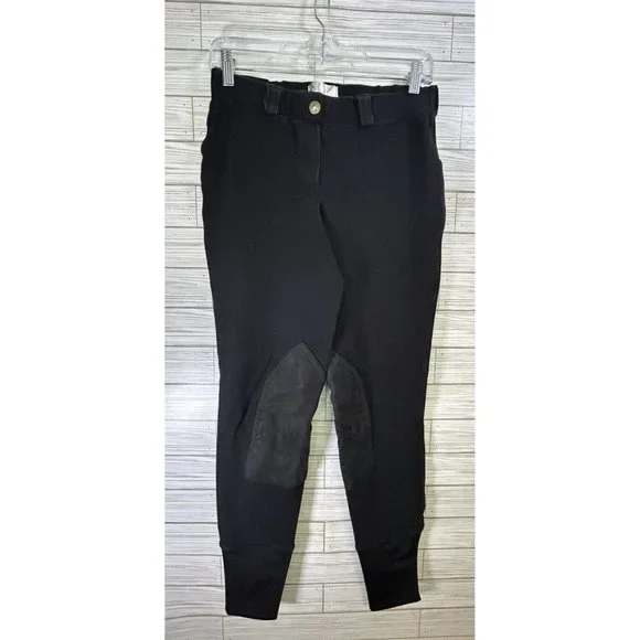 Tuff Rider Horseback Riding Equestrian Ribbed‎ Knee Patch Breeches Pants Gray
