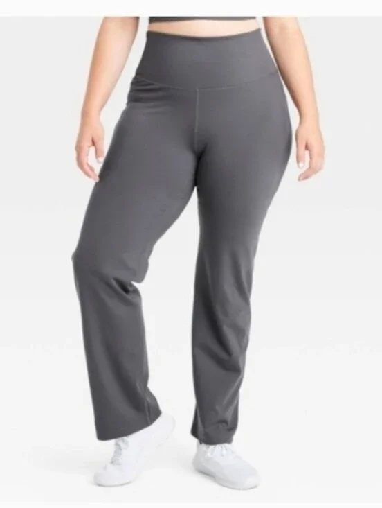 all in motion effortless support high rise leggings dark gray wide leg Size XXL
