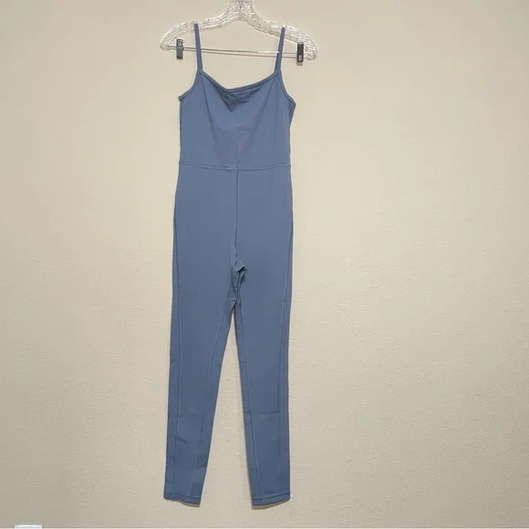 Aritzia‎ Wilfred Free Divinity Jumpsuit Full Length Size Medium Blue Stretch