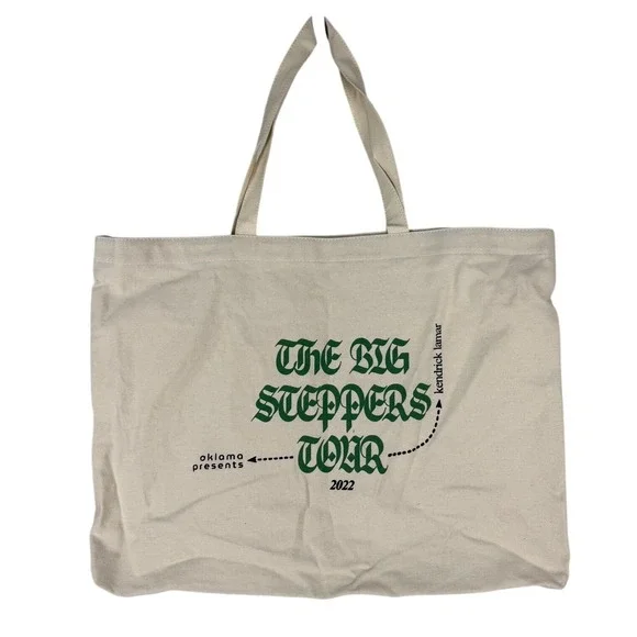 Kendrick‎ Lamar The Big Steppers Tour 2022 Tote Bag Beige Rich Spirit Merch NEW
