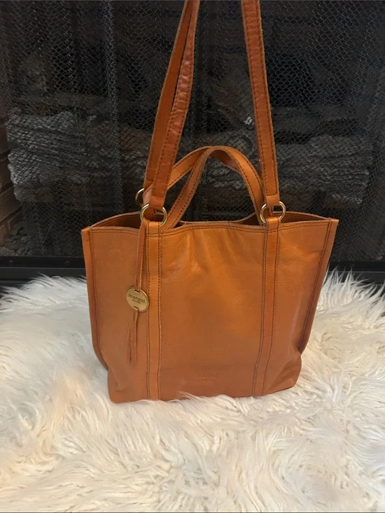 Margot New York leather Tote Bag in Cognac Brown