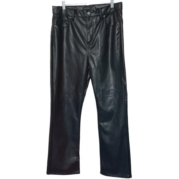 Ann Taylor Faux Leather Jeans Size 10 Black Vegan Leather Whimsigoth Wit…