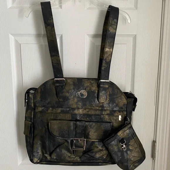 Whak Sak Ultimate Tennis Tote Dark‎ Peacock Green/Black/Antique Gold Detail