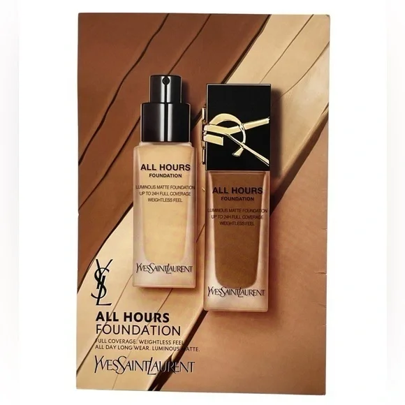Yves Saint Laurent All Hours Foundation - Cream, Six Samples/ Travel
