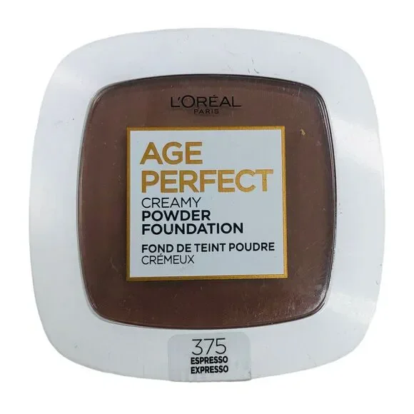 LOREAL AGE PERFECT CREAMY POWDER FOUNDATION #375 Espresso Dark Complexion Makeup