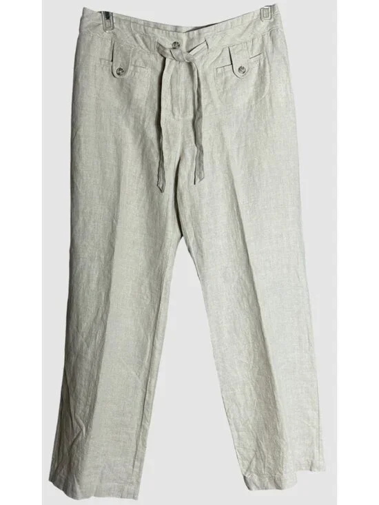 NWT Linen Pants Flax Resort Coastal Vacation Brunch Festival Charter Club Wom 12