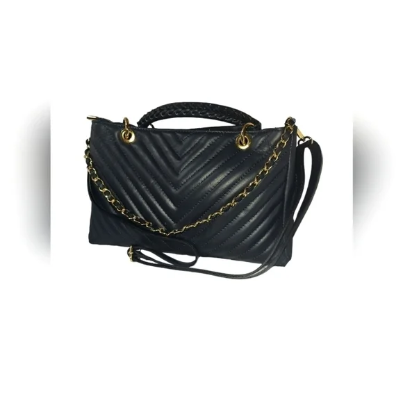 *New* Persaman New York Navy Blue Leather Tote