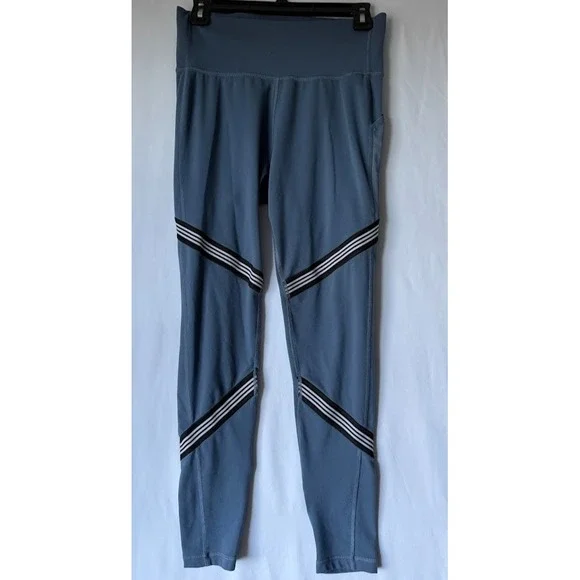 Adidas Climalite Leggings Women Large Blue Athletic High‎ Rise Stretch Training