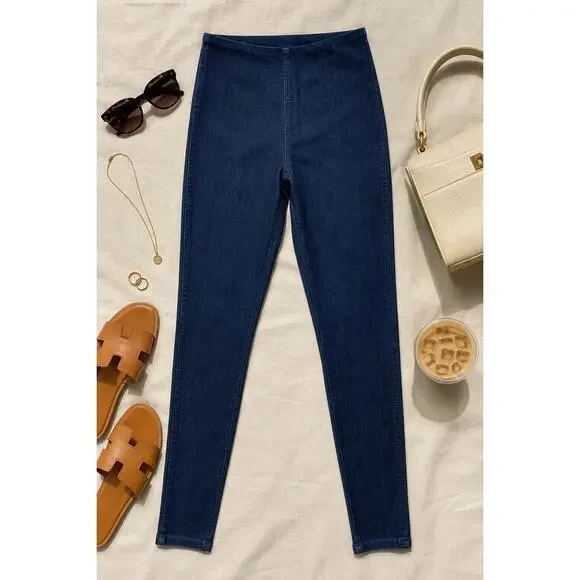 Commando Dark Wash Blue Denim Jean Jeggings Pull On Stretch Skinny Pants
