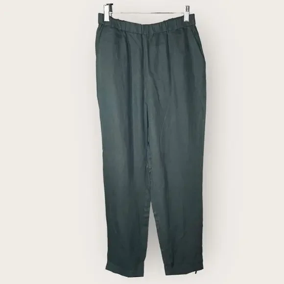 Vetta Linen Tapered Pants | Small | Black Tencel Linen Minimalist Capsule Work