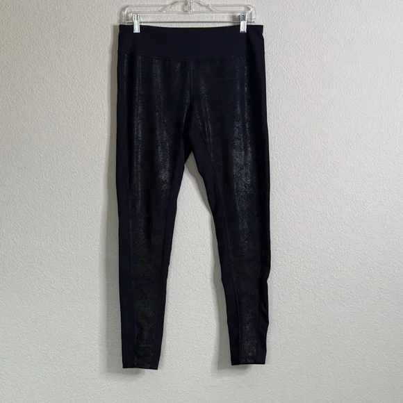 Zella leggings black shiny women’s large VGUC