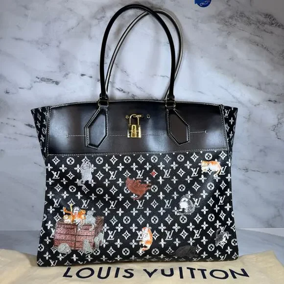 Louis Vuitton Catogram Steamer Bag Cabas XXL cat tote Grace Coddington Monogram