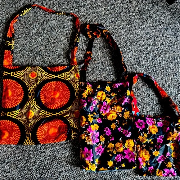 African floral print‎ tote bag