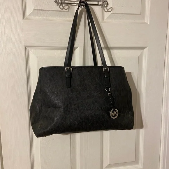 Michael Kors Black Monogram Tote Preloved condition