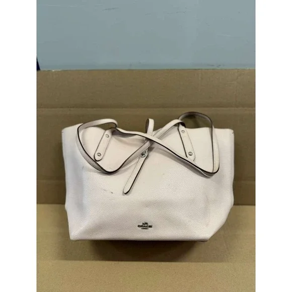 Coach Turn Lock Pebbled Leather Market Tote Bag Off‎ White #B1847-58849