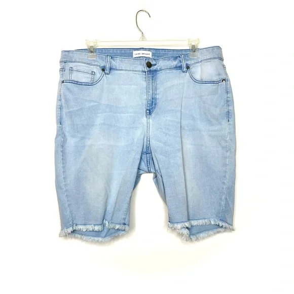 Lane Bryant Signature Fit Flex Magic Waistband Bermuda Short 20 Light Denim