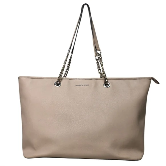 Michael Kors Beige Tote with Chain Straps