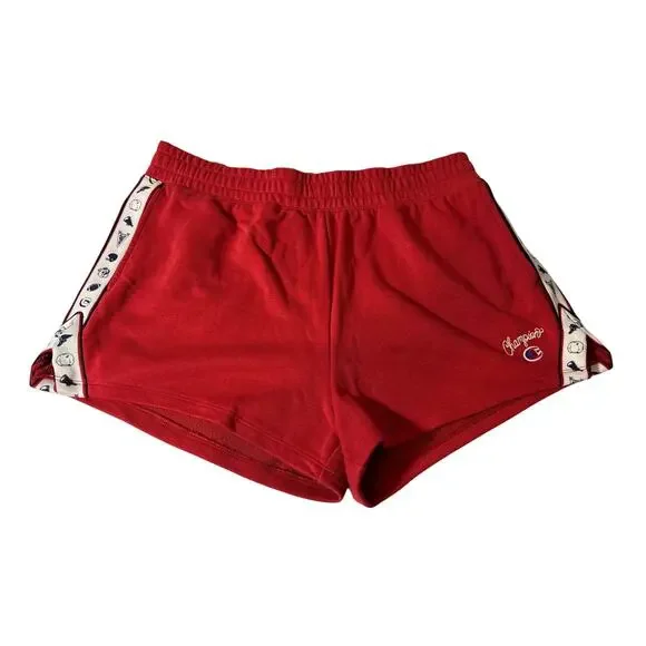 Champion NWT Size XL Women's Red Pull-On Elastic Waist Shorts Motif Taping