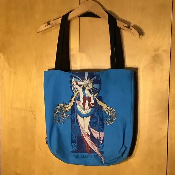 Society6 Sailor Moon Au Claire De Lune blue tote bag