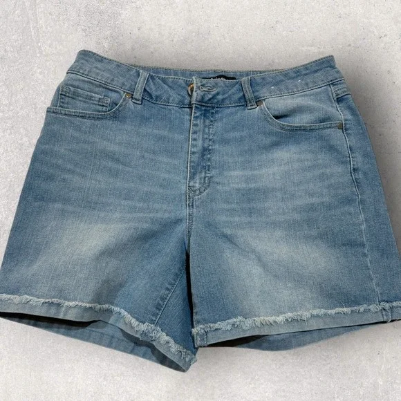 d.jeans Denim Shorts Women's 8 Blue Raw Hem Cuffed