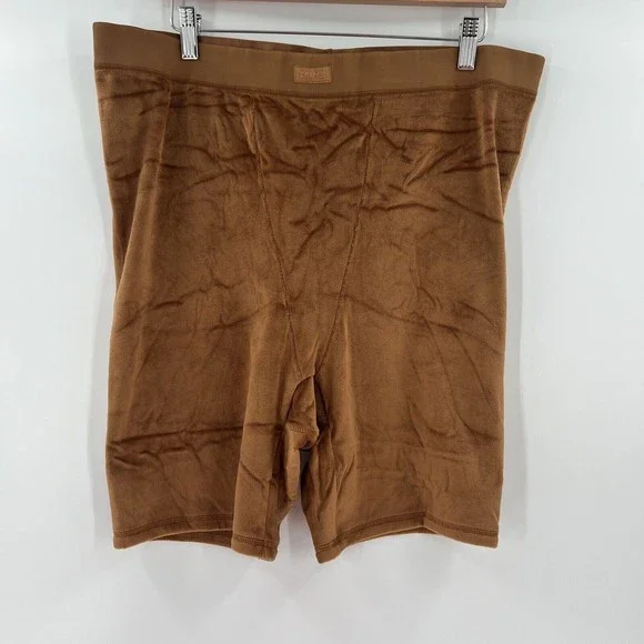 NWT Skims High Rise‎ Stretch Velour Boxer Bike Shorts Copper Size 4XL
