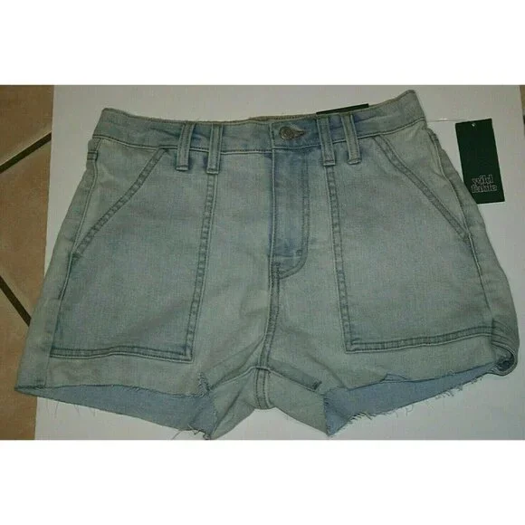 Wild Fable jean shorts womens 0 highest rise cut off denim blue new