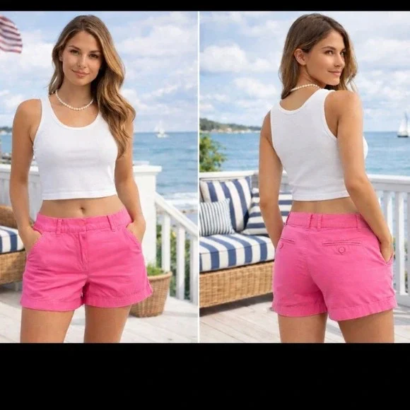 J‎ crew size 0 hot pink low rise chino mini women shorts y2k barbie preppy