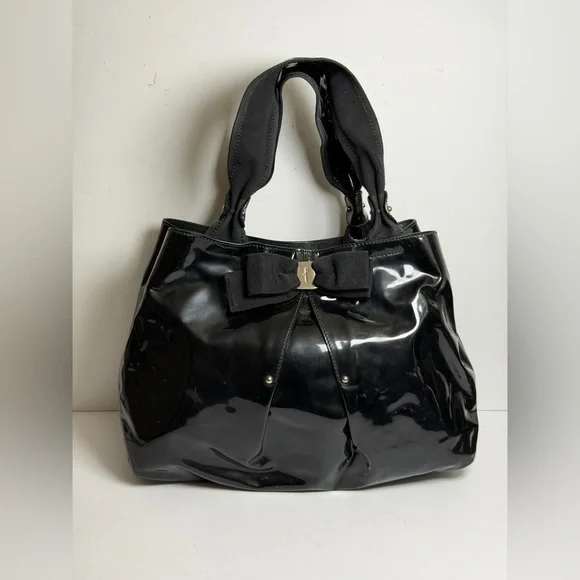 Salvatore Ferragamo Vara Bow Patent Leather Tote Bag
