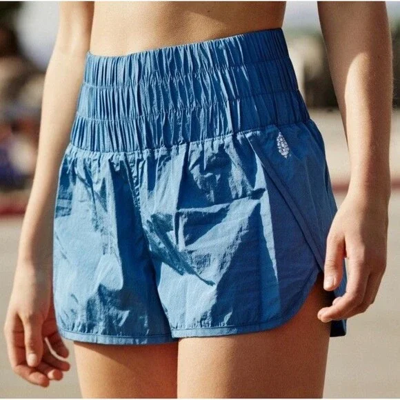 Free People Movement The Way Home Shorts Blue Sz S Lined