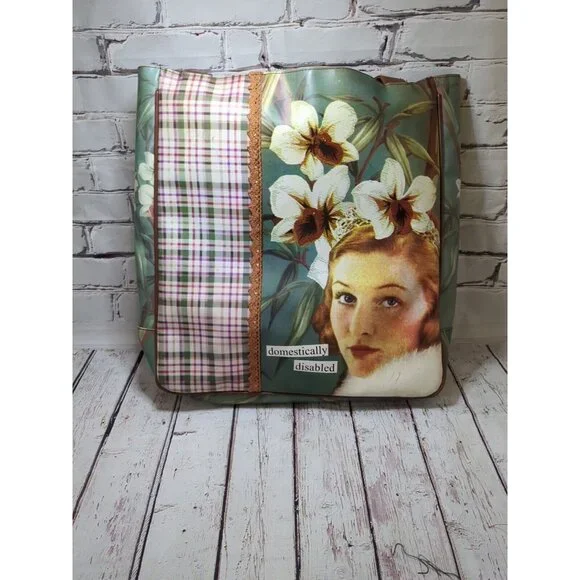 Anne‎ Taintor DOMESTICALLY DISABLED Shoulder Tote Bag