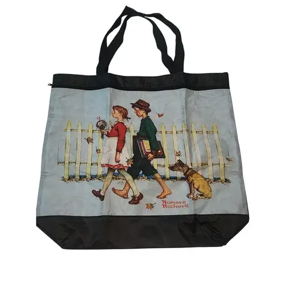 Norman Rockwell Large Tote Shopping Bag