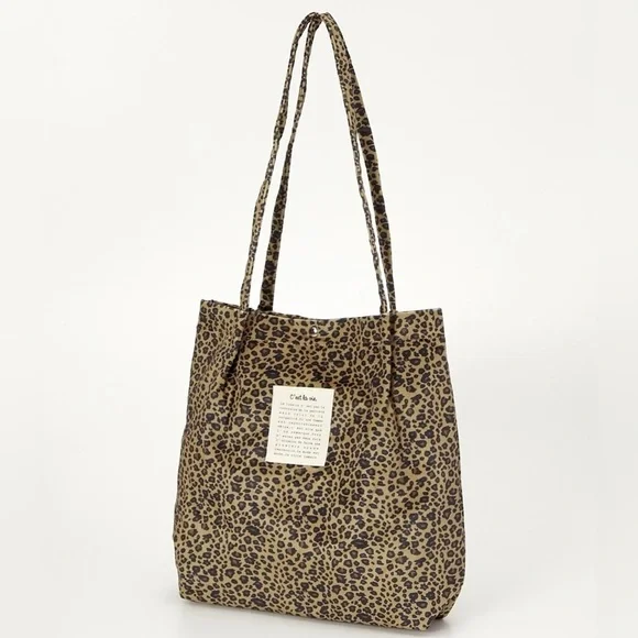 C'est‎ La Vie Leopard Print Tote Bag