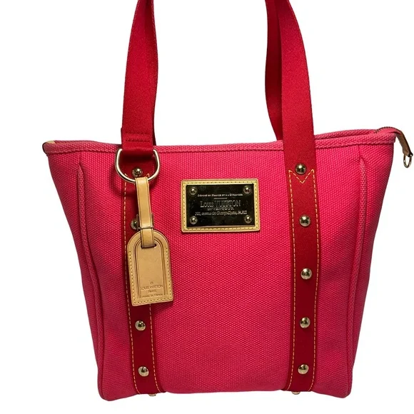 Louis Vuitton Pink Antigua Cabas MM Shoulder Bag Tote