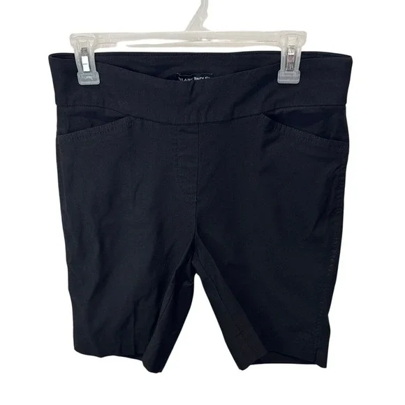Hilary Radley Pull On Shorts High‎ Waist Stretch Career Black M/M